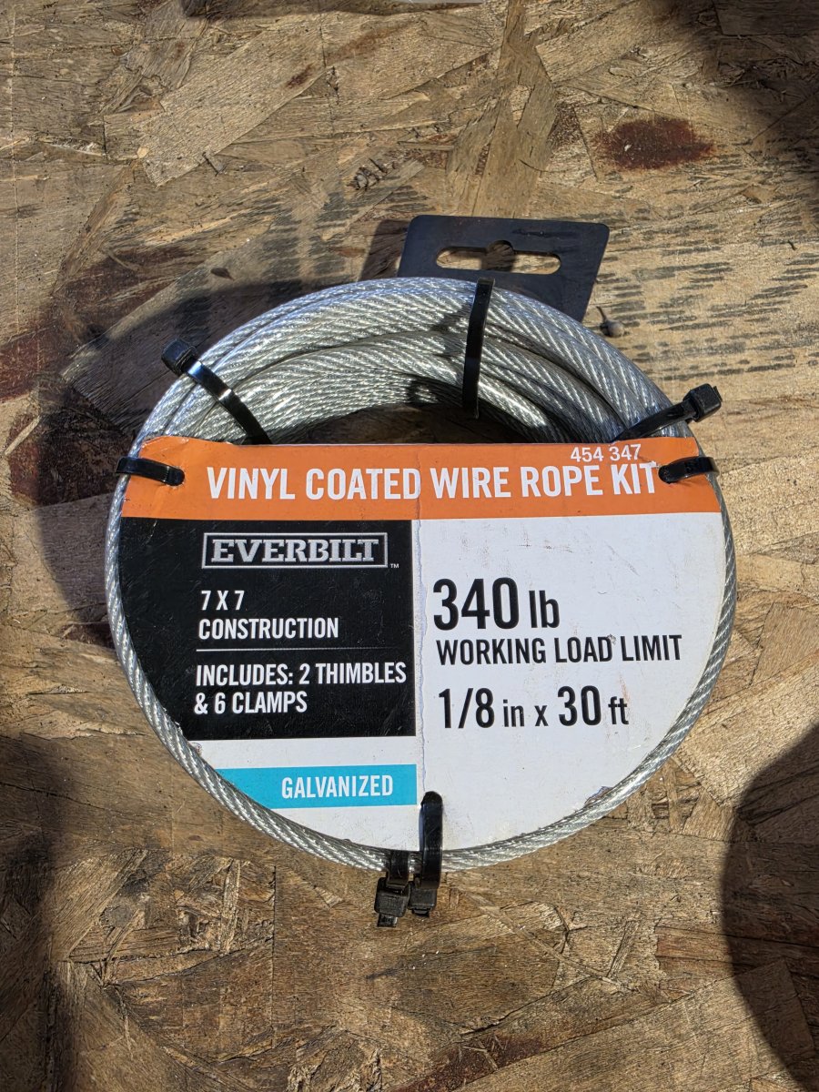 Everbilt Vinyl Coated Wire Rope Kit — 1/8 in x 30 ft