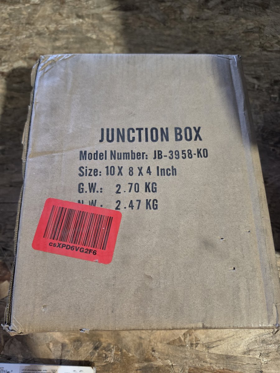 Bud Industries JB-3958-KO Junction Box 10x8x4