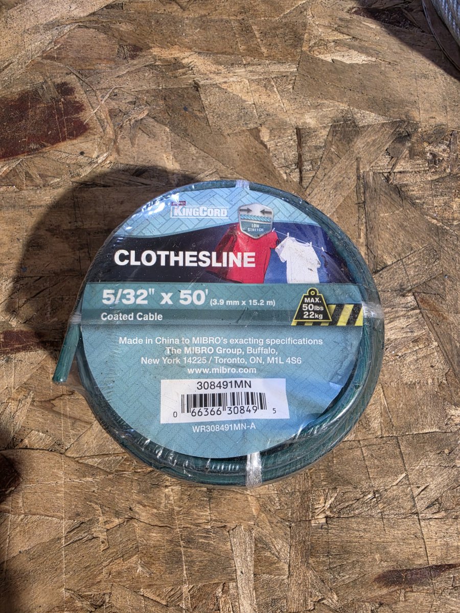 KingCord PVC Coated Wire Clothesline — 5/32 in x 50 ft